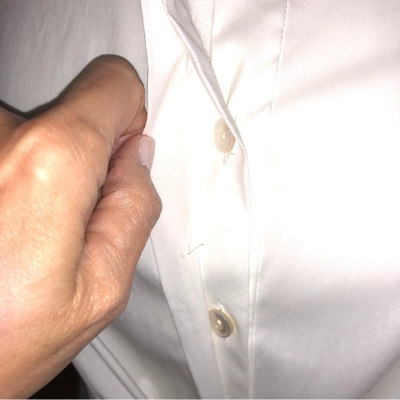 Worth Collection White Cotton Blend Sleeveless Button Bow Front Blouse Size 10 - Picture 4 of 12